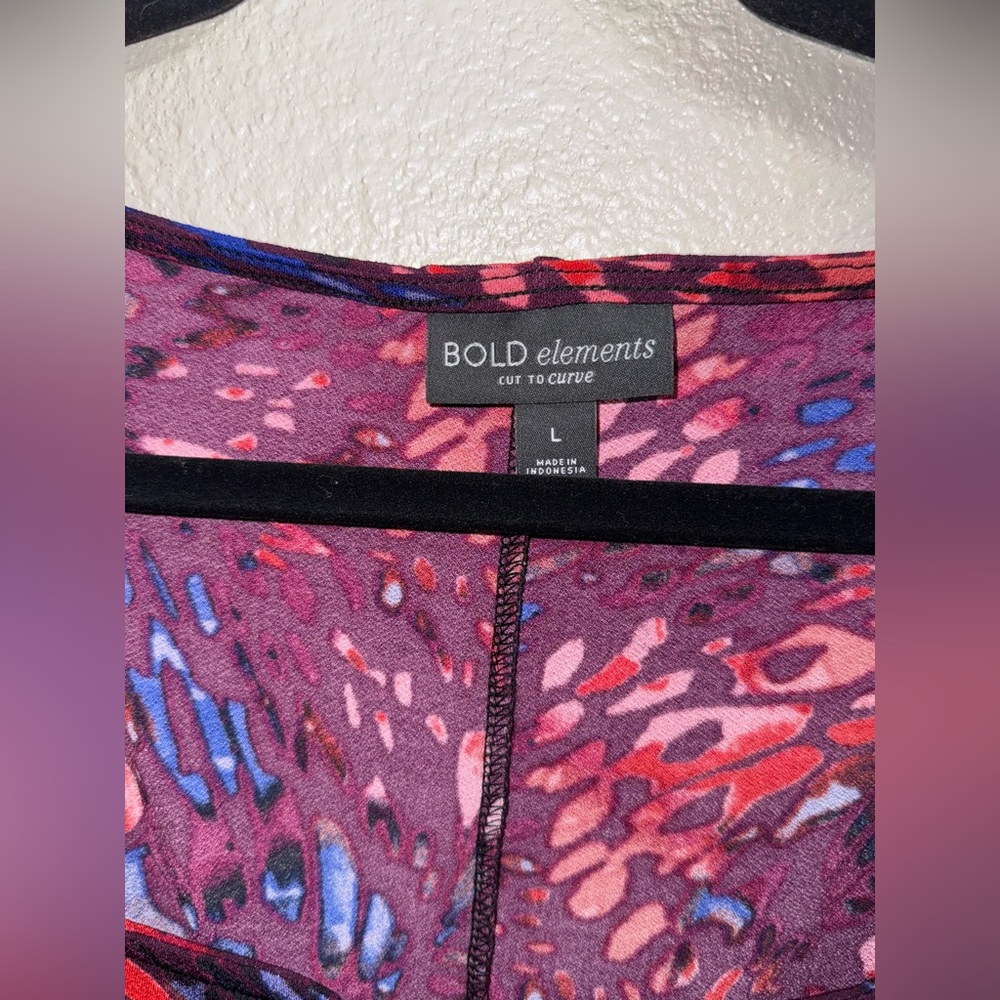 BOLD elements Women's Vibrant Long Sleeve Top- Size Large‎ - Picture 5 of 7